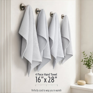 NOLA 4-Pack Turkish Cotton Hand Towels – 600 GSM Luxury Waffle Towels