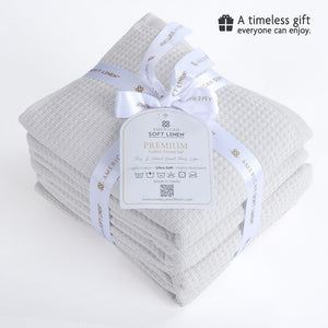 NOLA 4-Pack Turkish Cotton Hand Towels – 600 GSM Luxury Waffle Towels