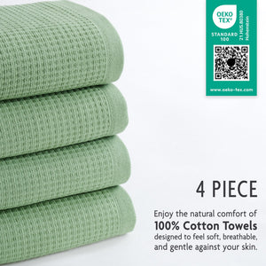 NOLA 4-Pack Turkish Cotton Hand Towels – 600 GSM Luxury Waffle Towels