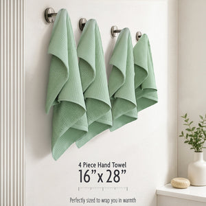 NOLA 4-Pack 100% Turkish Cotton Hand Towels – Waffle 600 GSM Wholesale Case Pack of 24