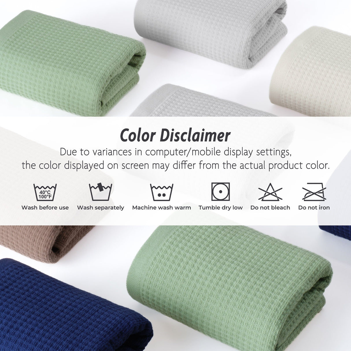 NOLA 4-Pack Turkish Cotton Hand Towels – 600 GSM Luxury Waffle Towels