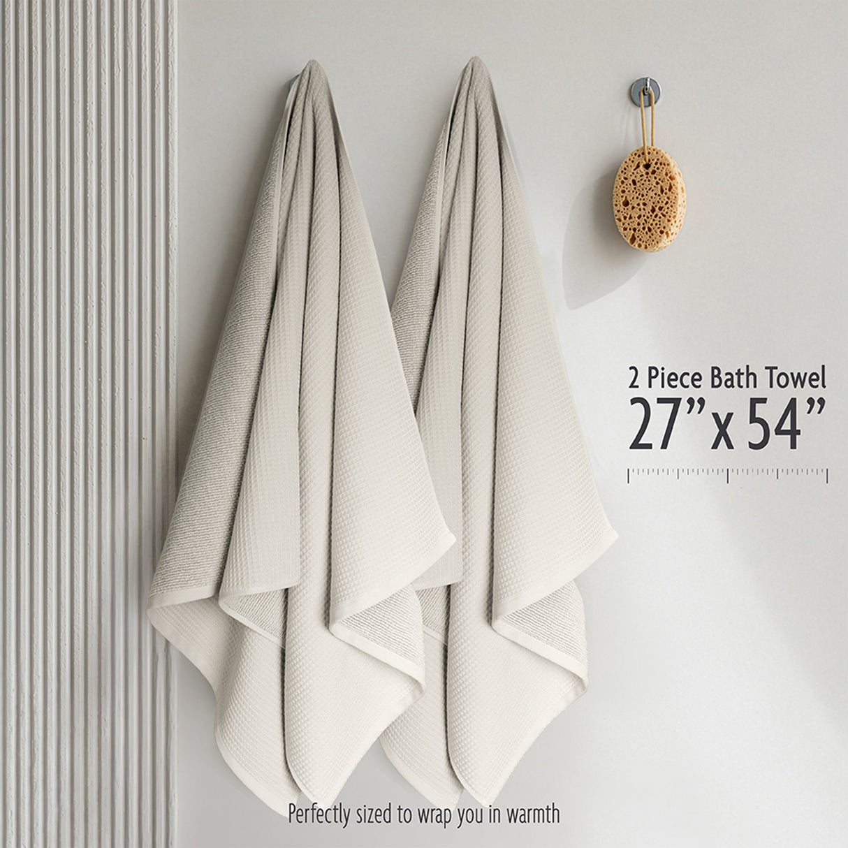 NOLA 2-Pack Turkish Cotton Bath Towels – 600 GSM Luxury Waffle Towels