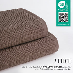 NOLA 2-Pack Turkish Cotton Bath Towels – 600 GSM Luxury Waffle Towels