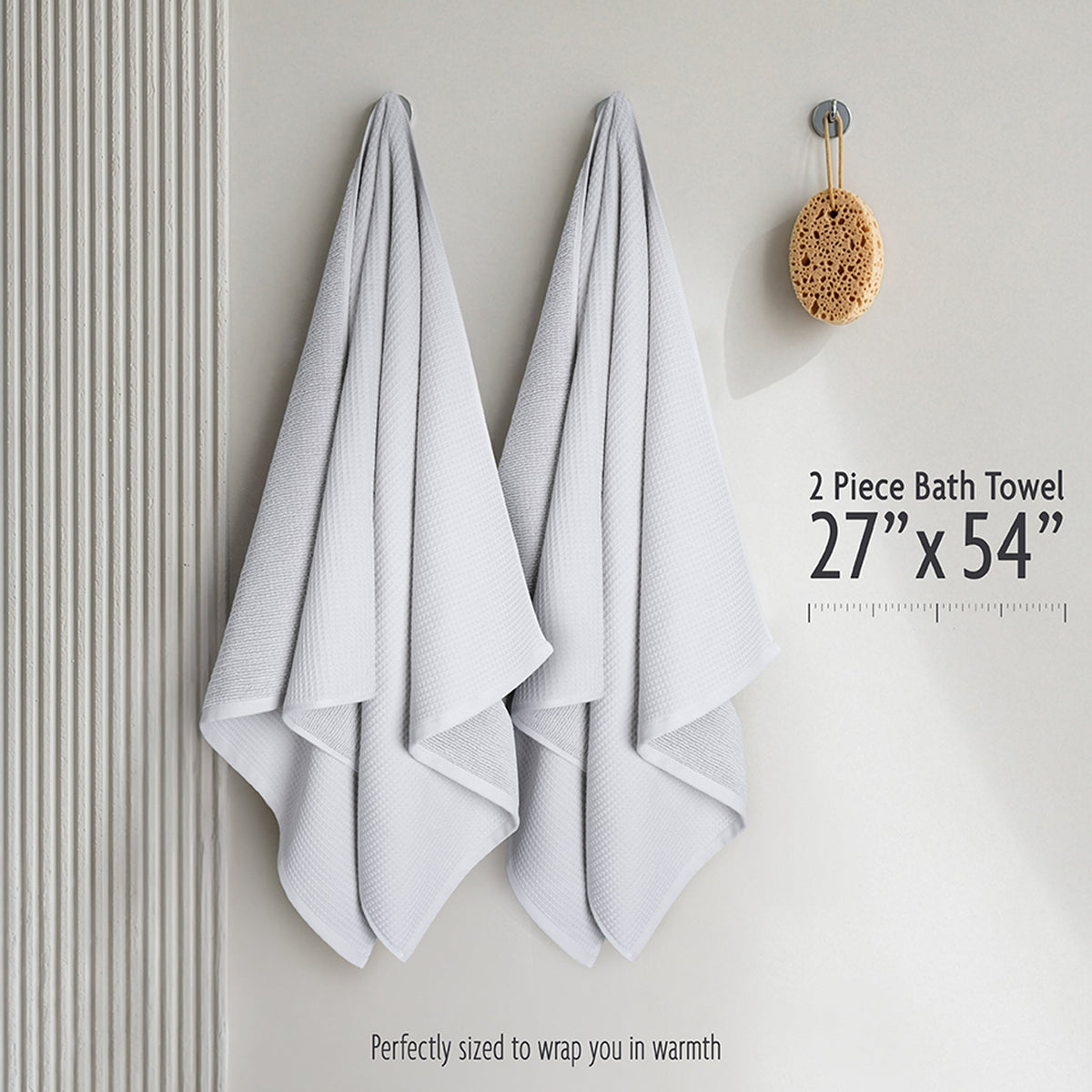 NOLA 2-Pack Turkish Cotton Bath Towels – 600 GSM Luxury Waffle Towels