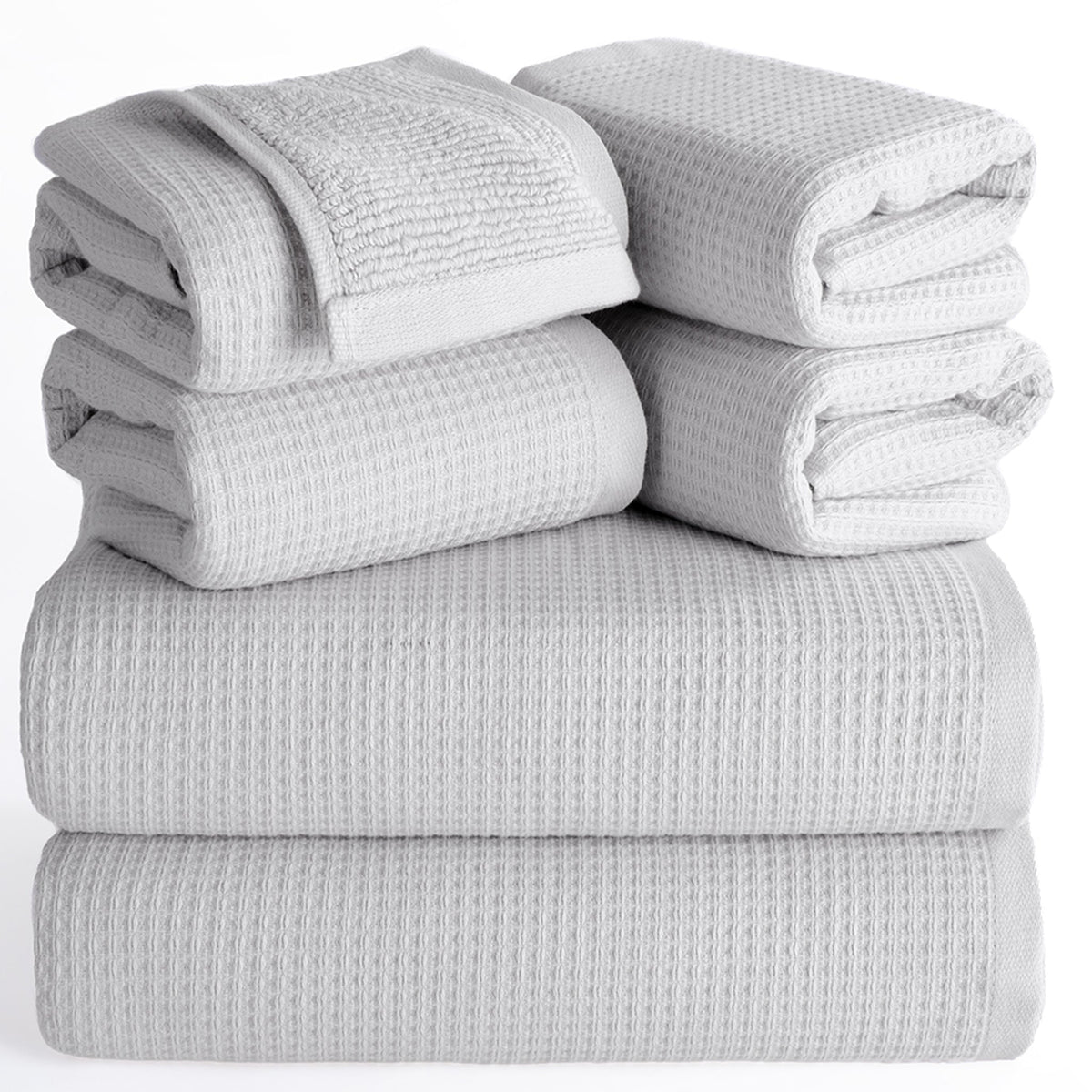 NOLA 6-Piece Turkish Towel Set – 600 GSM Turkish Cotton Waffle Towels