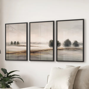 Scandinavian Autumn Landscape. Wall Art Set of 3 Prints
