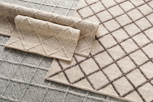 Syosset Cream/Brown Trellis Wool&Viscose Rug - Clearance