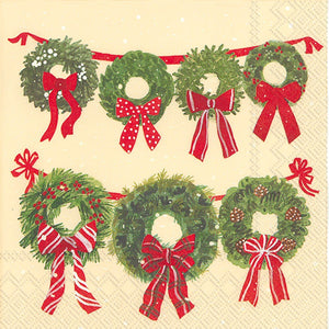 Ideal Home Range Maret's Wreath (Cream) - Lunch Napkin