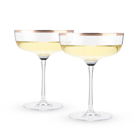 Copper-rim-crystal-coupe-set-by-twine®-Cocktail-Glasses