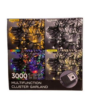 3000-Light Multi-Color LED Cluster Light Set