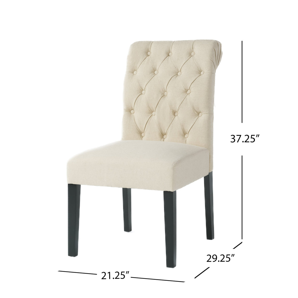 Broxton Tufted Rooltop Dining Chairs, Set of 2
