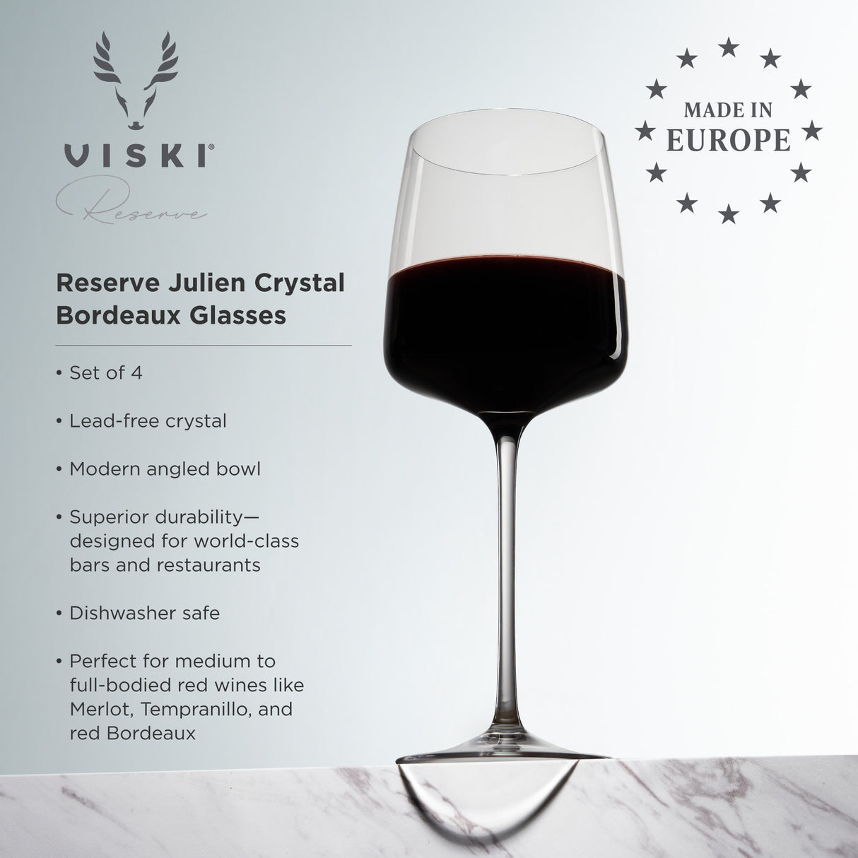 Reserve julien crystal bordeaux glasses viski®