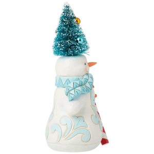 Snowman with Sisal Tree Hat Figurine