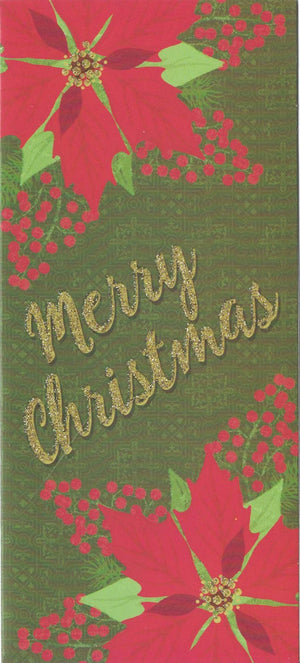 Christmas Money Card Holder - Wreath/Poinsettia