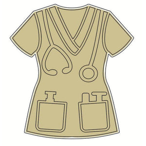 Nurse Scrubs Unfinished Wood Cut Out