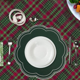 NURTURE DARK GREEN SCALLOPED FAUX LEATHER PLACEMAT