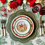 NURTURE GREEN SCALLOPED FAUX LEATHER PLACEMAT