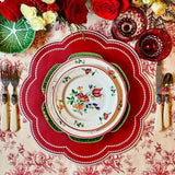 NURTURE RED SCALLOPED FAUX LEATHER PLACEMAT
