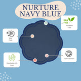 Nurture Navy Blue Round Faux Leather Placemats