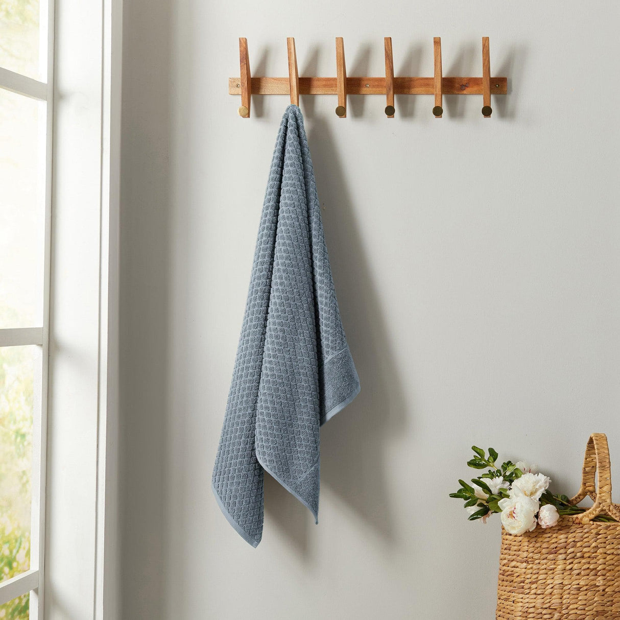 Cotton diamond waffle weave bath towel set - grayson collection