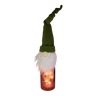 Lighted Bottle with Fabric Gnome -
