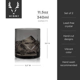 Admiral cut crystal rocks glasses in smoke viski®