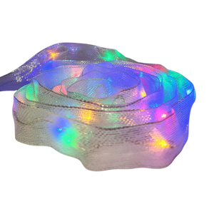 Multi-Color Iridescent LIghted 9 Foot Ribbon