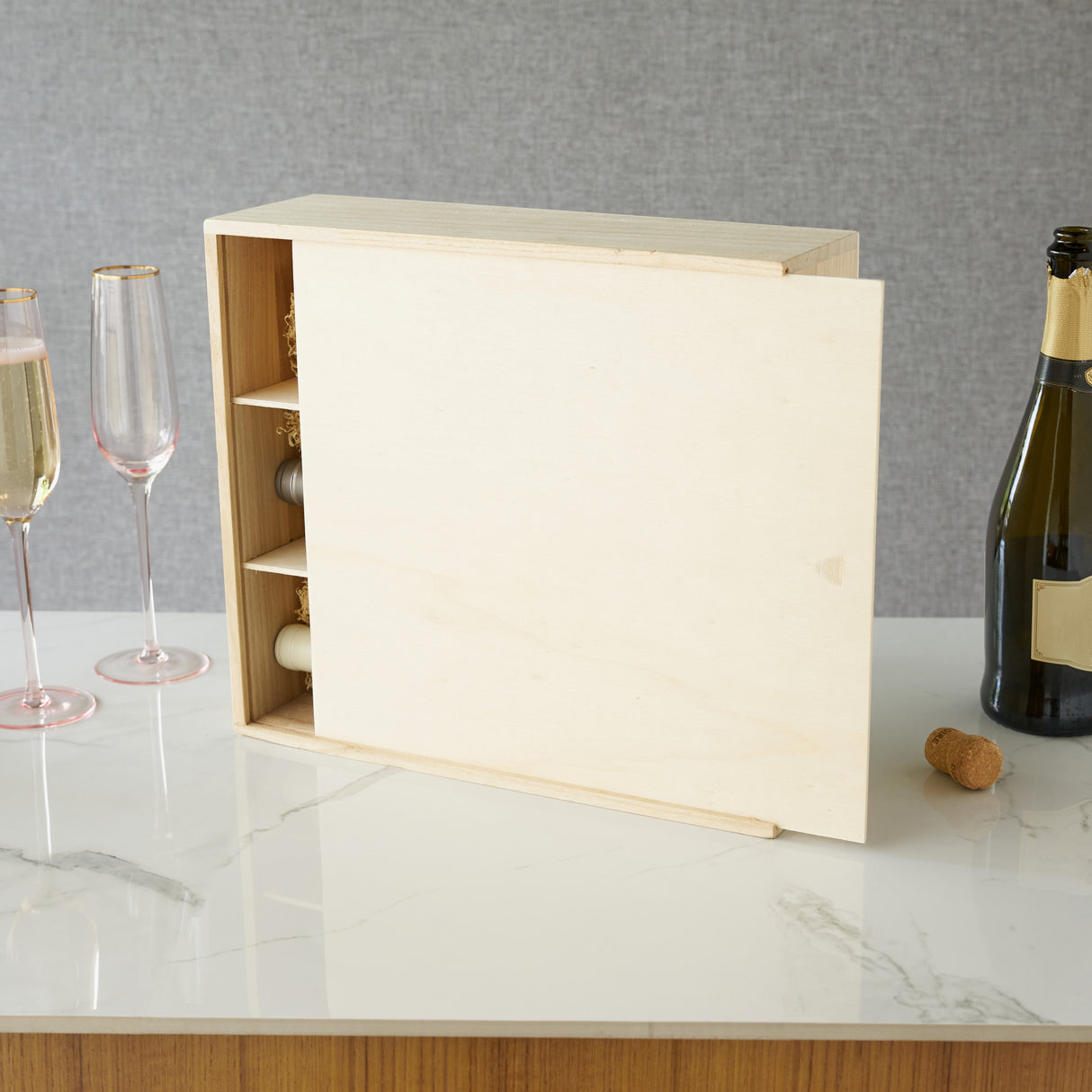 3-bottle wood wine box by twine®