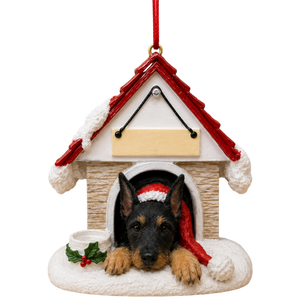 Ceramic Doghouse Ornament - Doberman