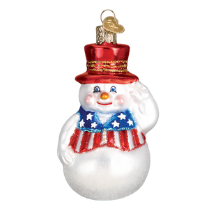 Patriotic Snowman Ornament