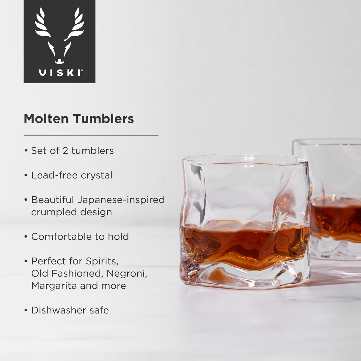 Crystal molten tumblers viski®