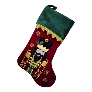 Embroidered Nutcracker Stocking - 18 inch -
