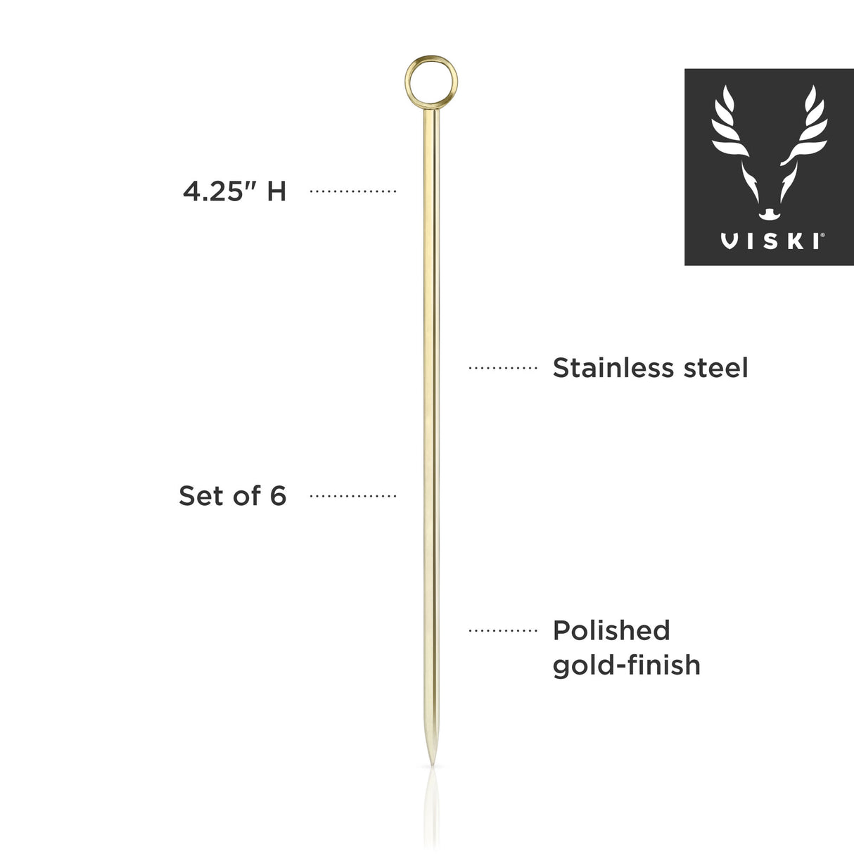 Belmont cocktail picks in gold viski®