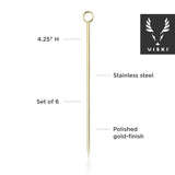 Belmont cocktail picks in gold viski®