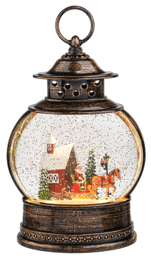 Swirling Lighted Glitterdome - Santa Winter Scene
