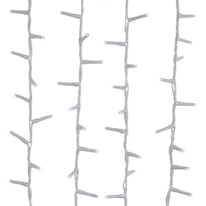 600-Light Cool White LED White Wire Rice Light Garland