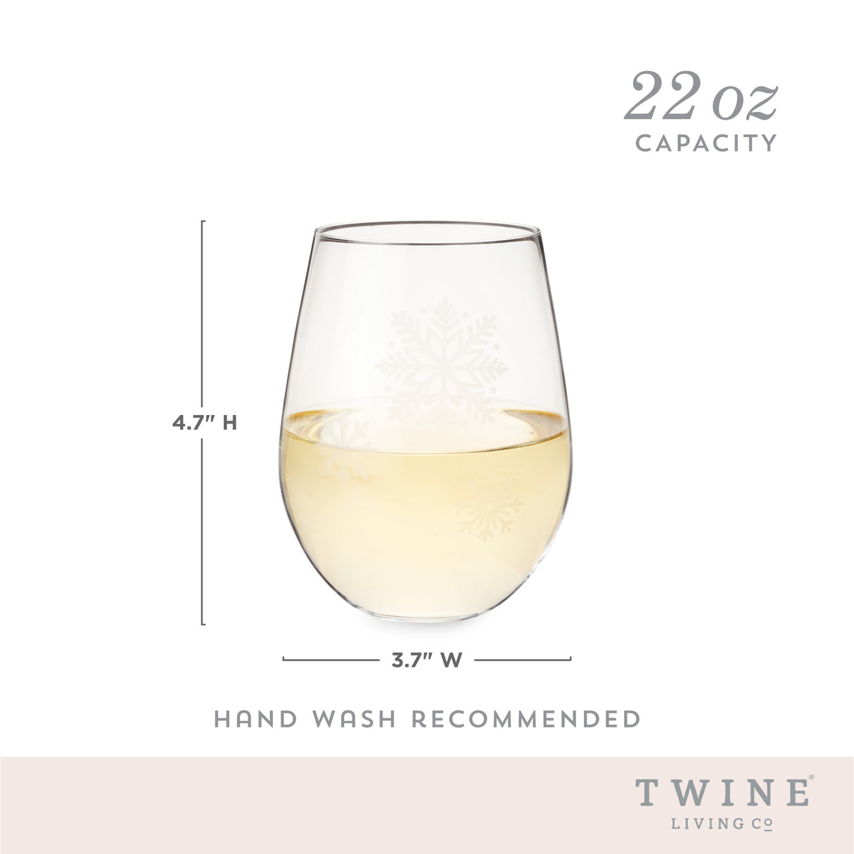Scattered snowflakes stemless wine glass by twine®