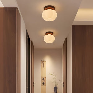 Pumpkin Flush Mount Ceiling Light Modern Round LED Ceiling Lamp
