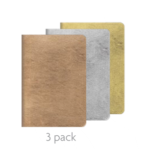 Soft Cover Notebook 3 Pack - Silver and Gold