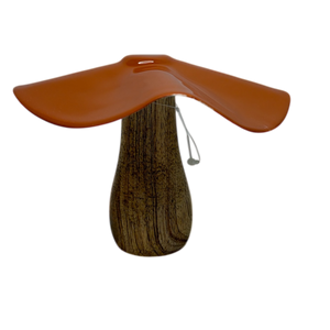 Metal and Mango Wood Mushroom  - Burnt Orange