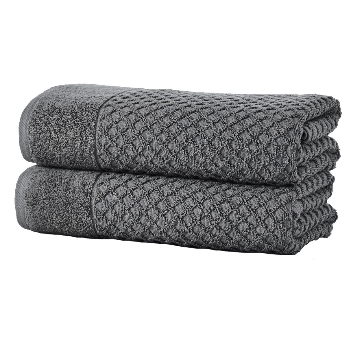 Cotton diamond waffle weave bath towel set - grayson collection