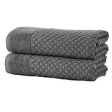 Cotton diamond waffle weave bath towel set - grayson collection