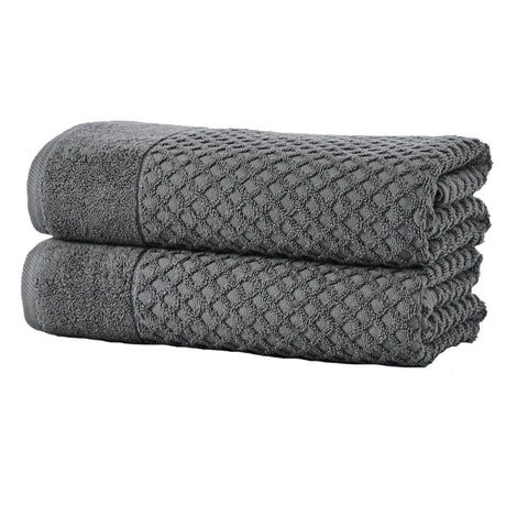 Cotton diamond waffle weave bath towel set - grayson collection