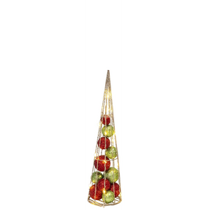 Lighted Ornament Filled Cone Tree -