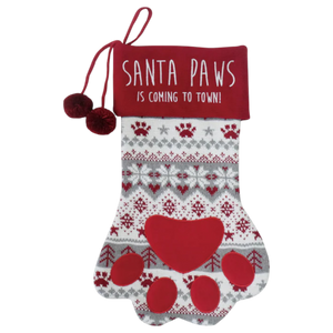 Cat's Paw Stocking - Embroidered -