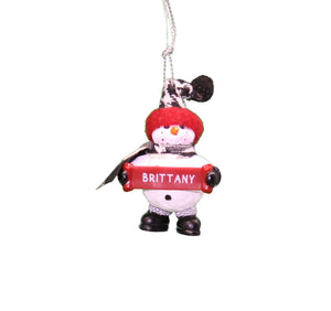 Cozy Snowman Ornament (Letters A - F) -