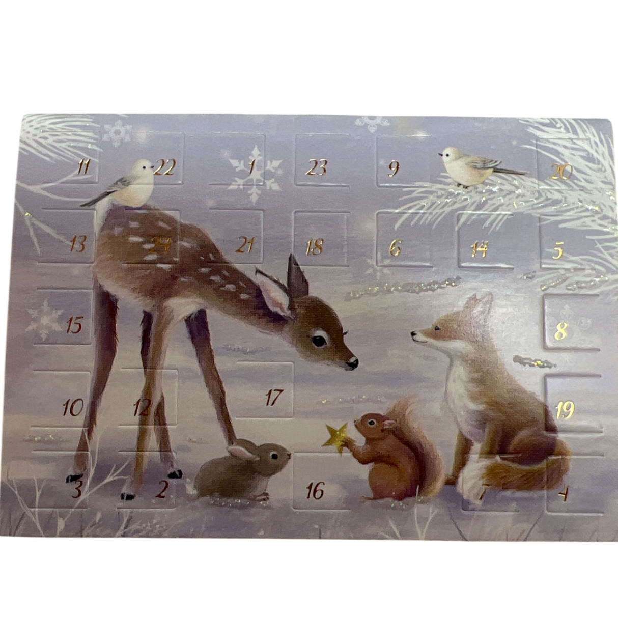 Woodland Deer Friends Winter Miniature  Advent Calendar Card