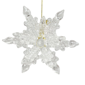 Spunglass Ornament - Clear Snowflake