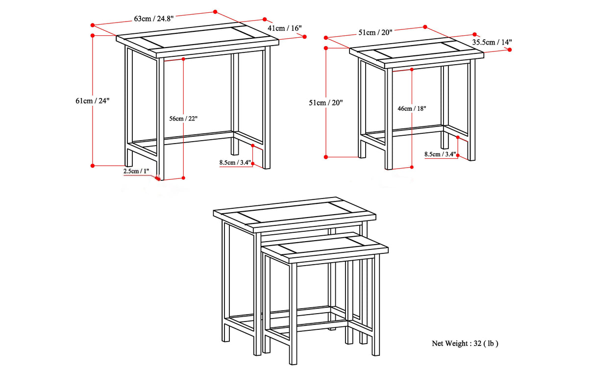 Skyler - 2 Pc Nesting Side Table - Dark