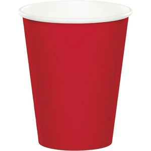 Red 9 oz Hot And  Cold Paper Cups